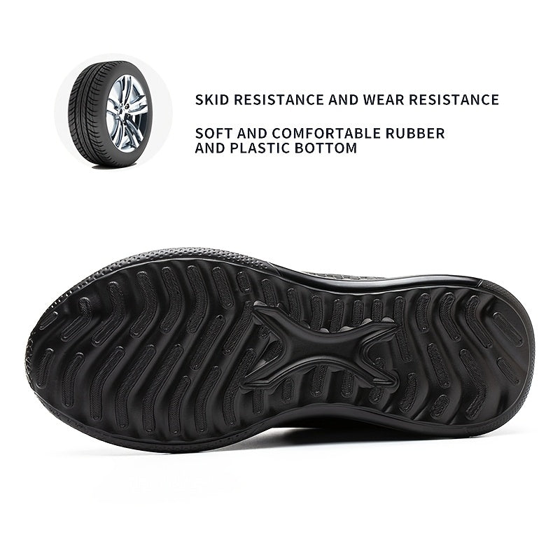 Women’s High-Top Safety Sneakers Breathable Lightweight Puncture Resistant Red Black