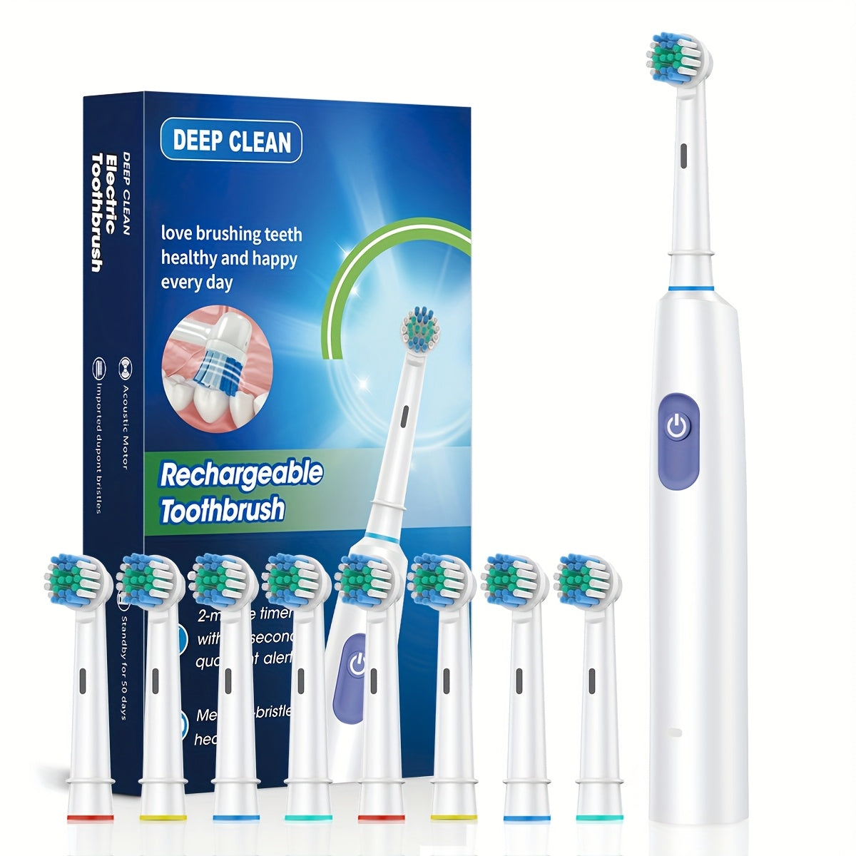 Automatic Rechargeable Electric Toothbrush for Adults Black with 5 Modes