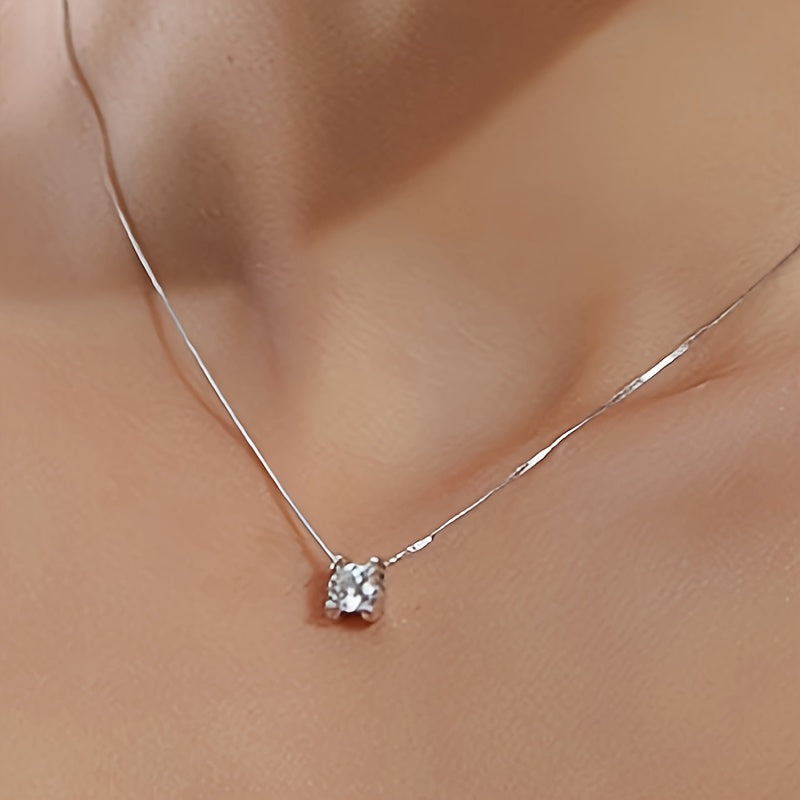 Vintage Boho uslubi 925 sterling kumush Moissanite pendant marjon - tasodifiy kiyim yoki sovg'a uchun nafis buyum.