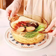 Olla de sopa de vidrio de borosilicato de 2500ml con tapa, apta para microondas y lavavajillas