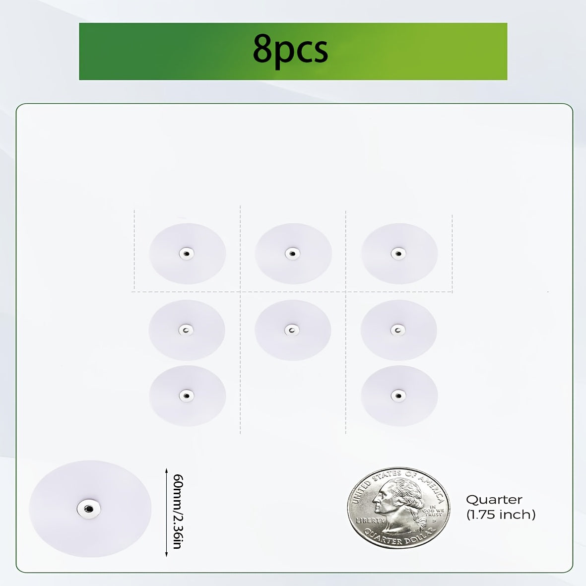 Set of 8 White Metal Quilt Clips for Sheets and Duvets, Iron-On and Stick-On