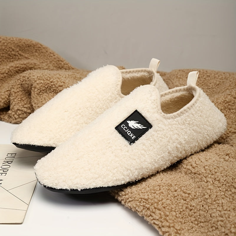Women's Fleece-Lined Indoor Slippers Warm Plush Home Shoes