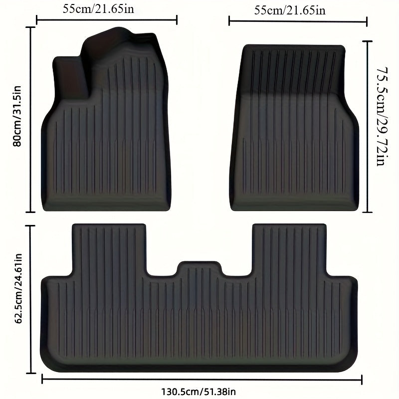 All-Weather TPE Floor Mat Set for Tesla Model Y 2025 Left-Hand Drive Five-Seater
