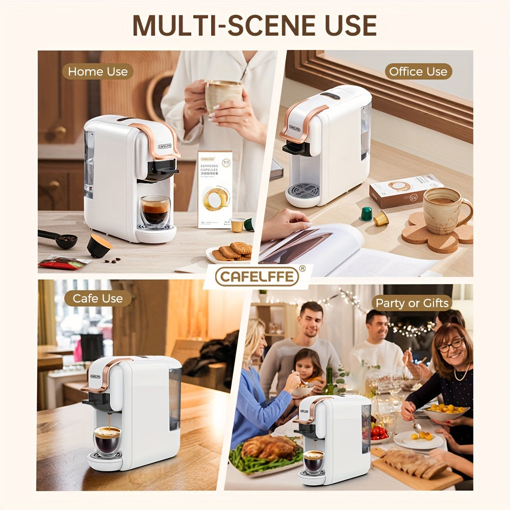 4-in-1 Capsule Coffee Maker with 19 Bar Pump 600ml Water Tank Automatic Shut-Off