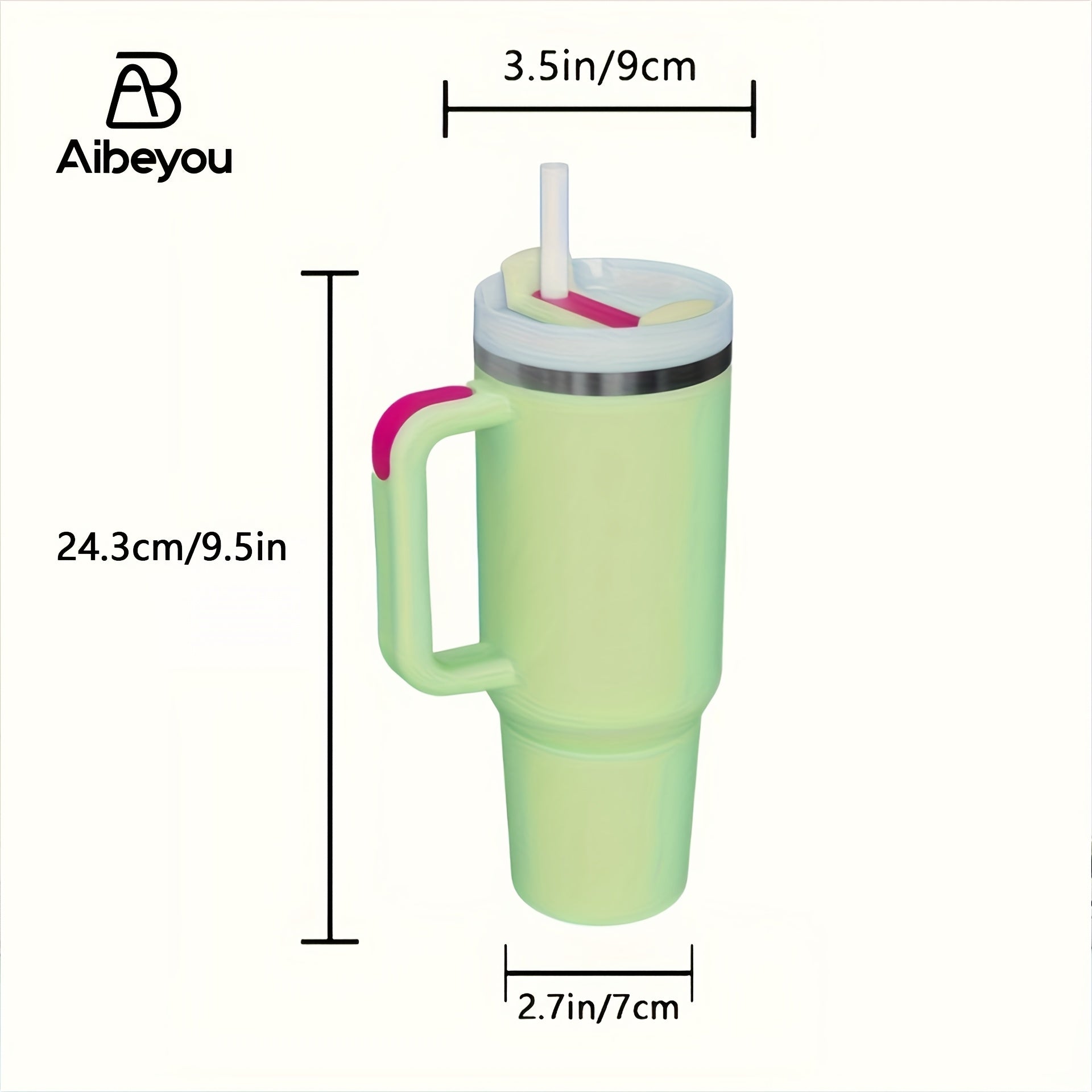 Insulated Stainless Steel Tumbler 30oz with Straw Handle Double-Walled Travel Mug