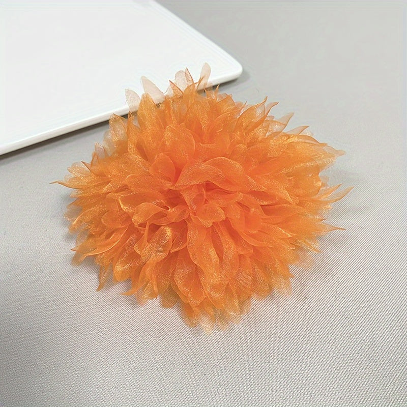 Одна большая ручная брошь-булавка для женщин, элегантная тканевая лацканная булавка с цветочным дизайном, стильный аксессуар для жакетов и платьев - включает 1 штуку