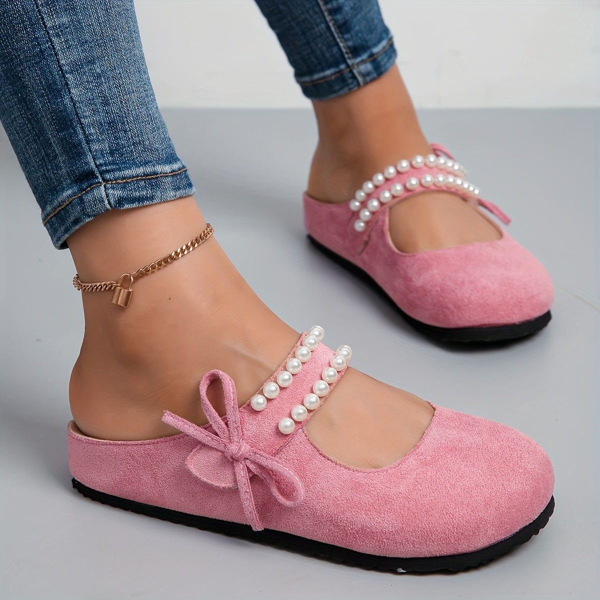 Women's Yellow Fabric Slip-On Mary Jane Sandals with Cushioned Sole