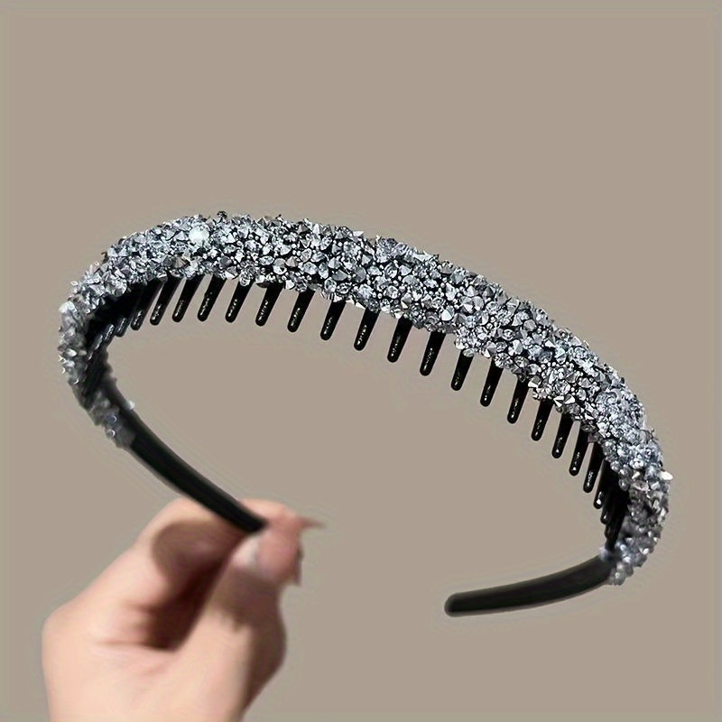 6-Piece Rhinestone Headbands for Teens Non-Slip Resin Hair Accessories Casual All Seasons