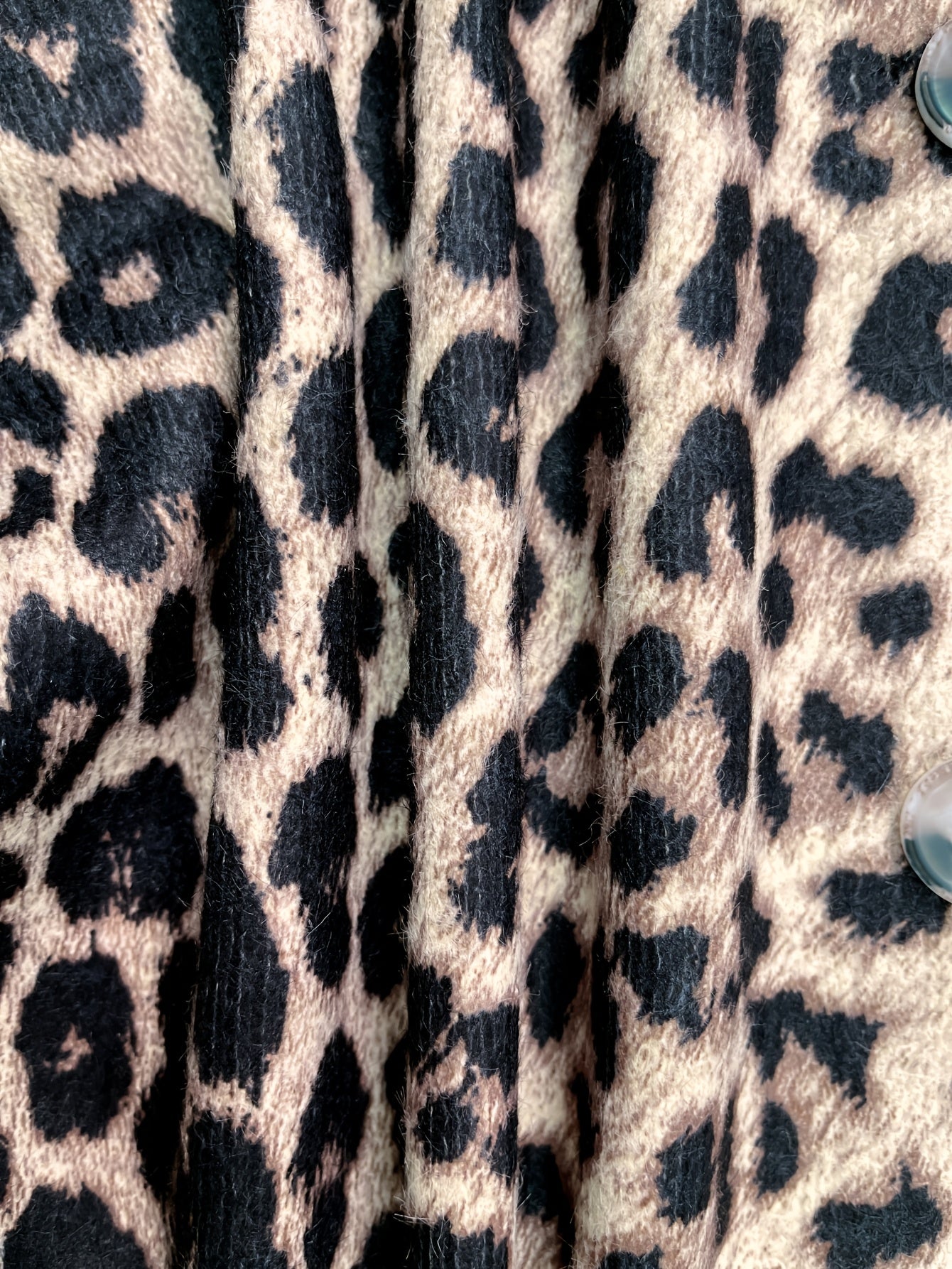 Plus Size Women's Leopard Print Cardigan V-Neck Long Sleeve Fall Winter Knit Sweater