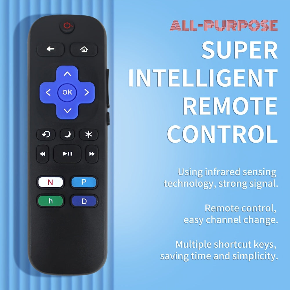 Black Infrared TV Remote Control for TCL Hisense Onn 14cm with Shortcut Buttons