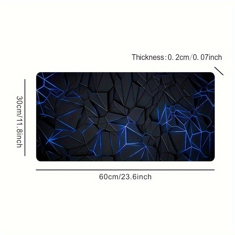 Large Blue 3D Textured Waterproof Non-Slip Rubber Mouse Pad for Gaming and Office