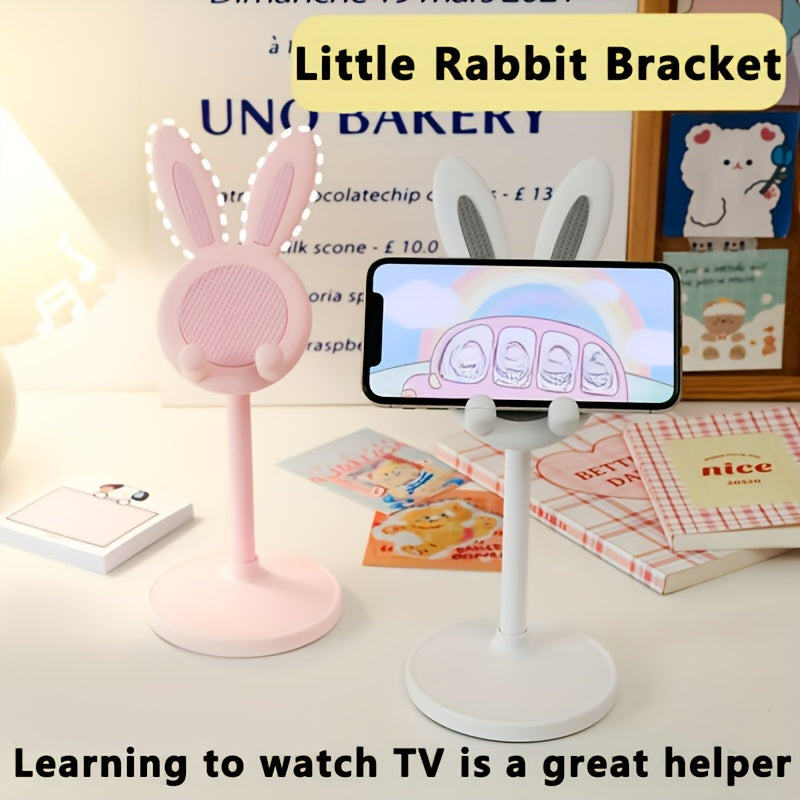 Adjustable Height Mobile Phone Holder with Rabbit Design for Live Streaming