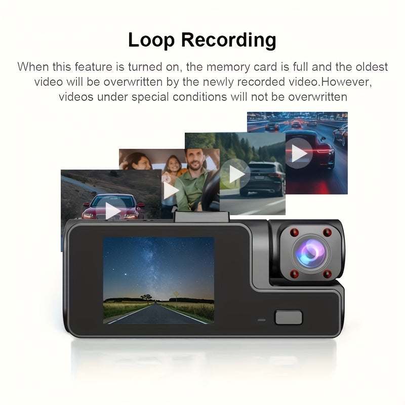 HD 1080P Dash Cam for Cars with Wide Angle Night Vision G-Sensor Loop Recording