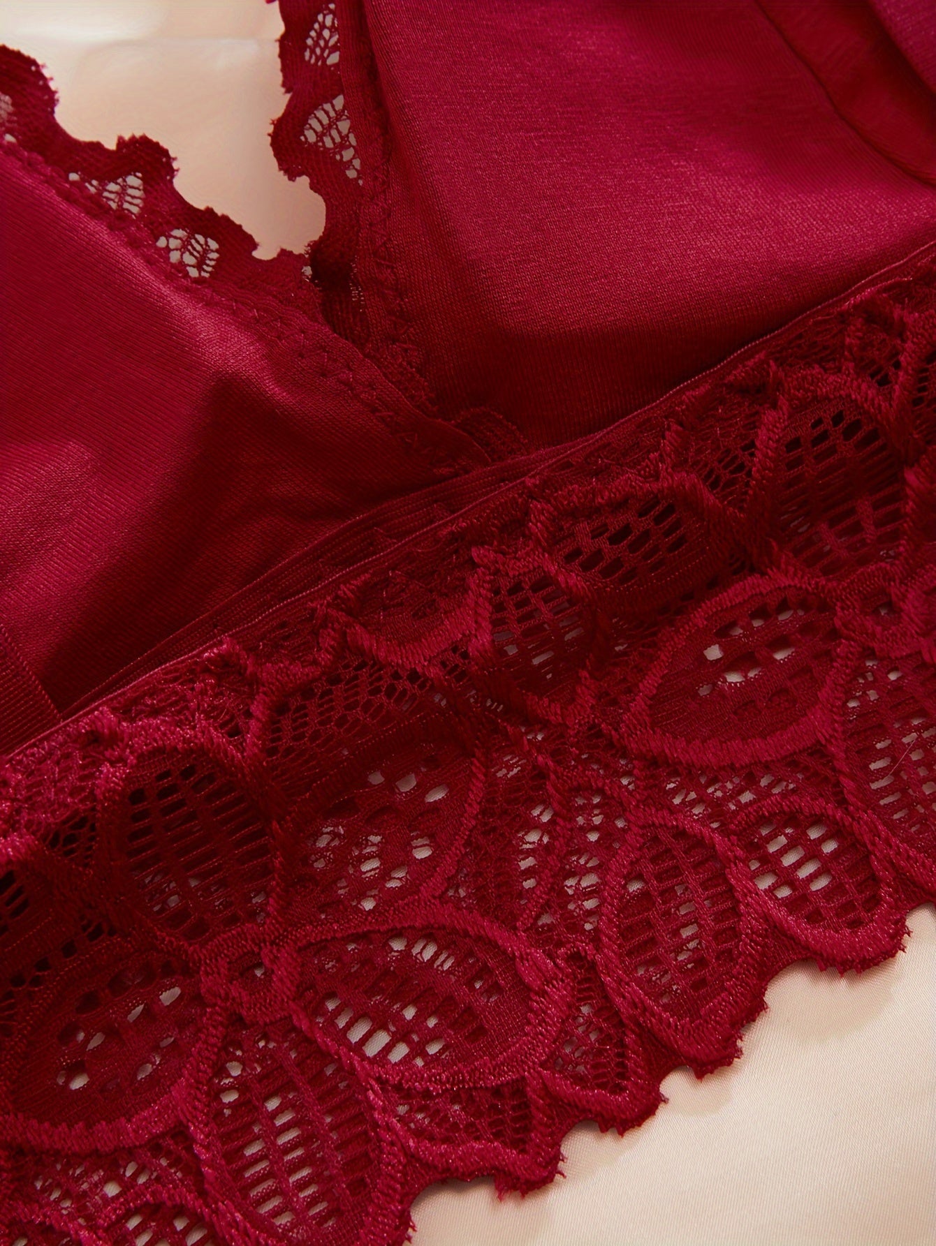 Conjuntos de lencería floral para mujer, sujetadores inalámbricos de encaje y bragas con elasticidad