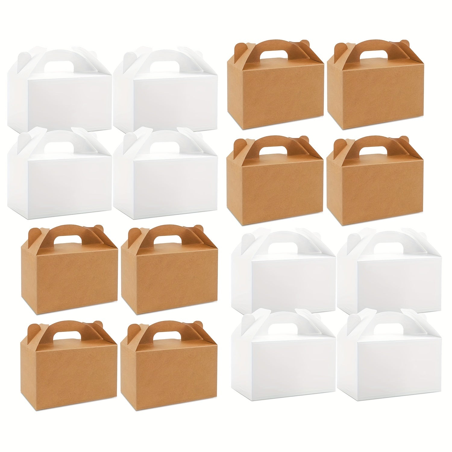 Set of 12 Kraft Paper Cake Boxes 15.24cmx8.89cm for Bakery Pastries and Party Favors