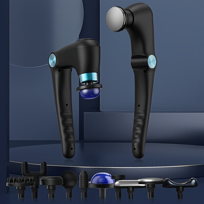 USB orqali zaryadlanadigan, 9 ta intensivlik sozlamalari, bir nechta burchak sozlamalari, 10 ta almashtiriladigan massaj boshliqlari va issiq/sovuq terapiya imkoniyatlariga ega bo'lgan qiyshayuvchi fasiyal gun.