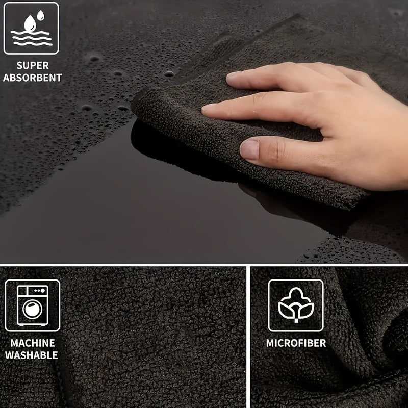 Set of 5/10/20/50 Black Flat Cleaning Cloths Soft Quick-Drying Absorbent