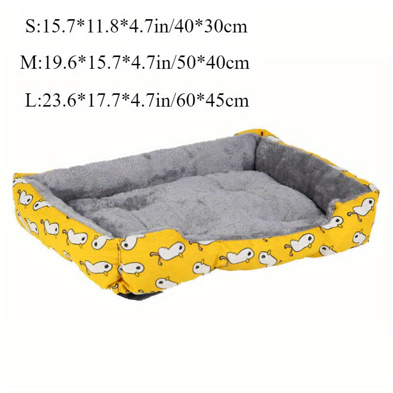 Cama de perro y gato de dibujos animados para mascotas pequeñas, acogedora, lavable, comodidad para todas las estaciones