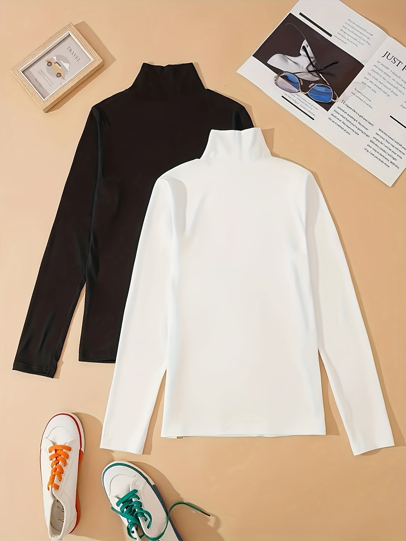 Women's Asian Style Innerwear Set Long Sleeve Slimming T-Shirt Crew Neck Autumn Winter Solid