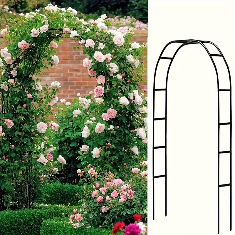 Metal Wedding Arch Flower Stand for Ceremonies with Pink and White Flowers Outdoor Decoration