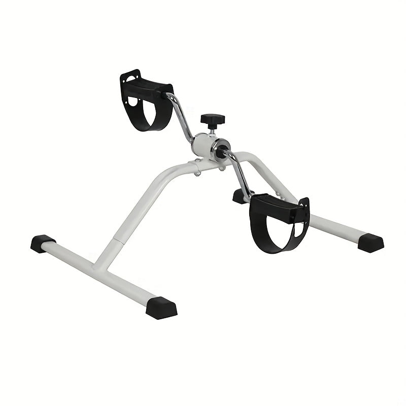 White Iron Pedal Exercise Bike with Aluminum Stepper for Home Rehabilitation Indoor Fitness
