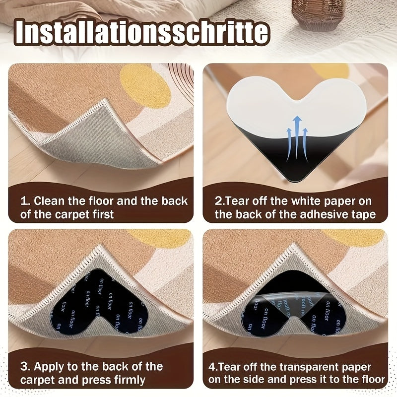 16 dona yopishqoqsiz gilam padlari va gilam stikerlari yog'och va plitka pol uchun