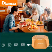 Kvadrat bir martalik qog'oz linerslar uchun havo fritöz 50-200 dona, yopishqoqsiz, oqib ketmas, yog' va suvga chidamli