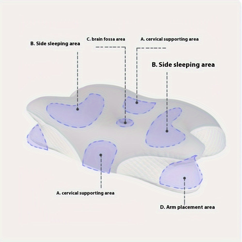 Qushqon bo'yin yostiq, nol bosimda uxlash uchun sekin qaytuvchi xotira ko'pig'i bilan