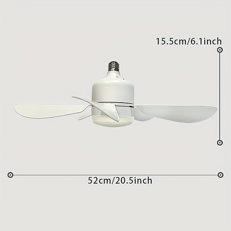 LED Ceiling Fan Light with Remote Control Adjustable 3-Speed Timer for Bedroom Living Room