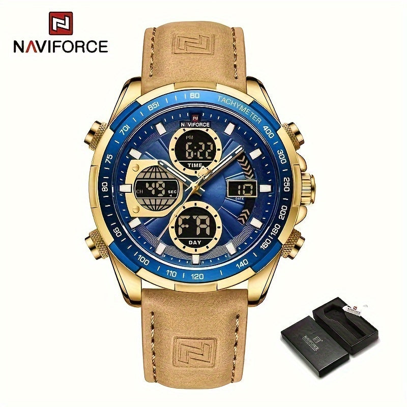 Men's Stainless Steel Sports Watch with Multifunctional Quartz and Luminous Display