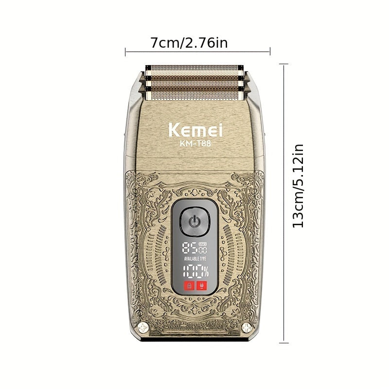 Afeitadora eléctrica oscilante con pantalla LCD, hoja flotante 3D, doble uso