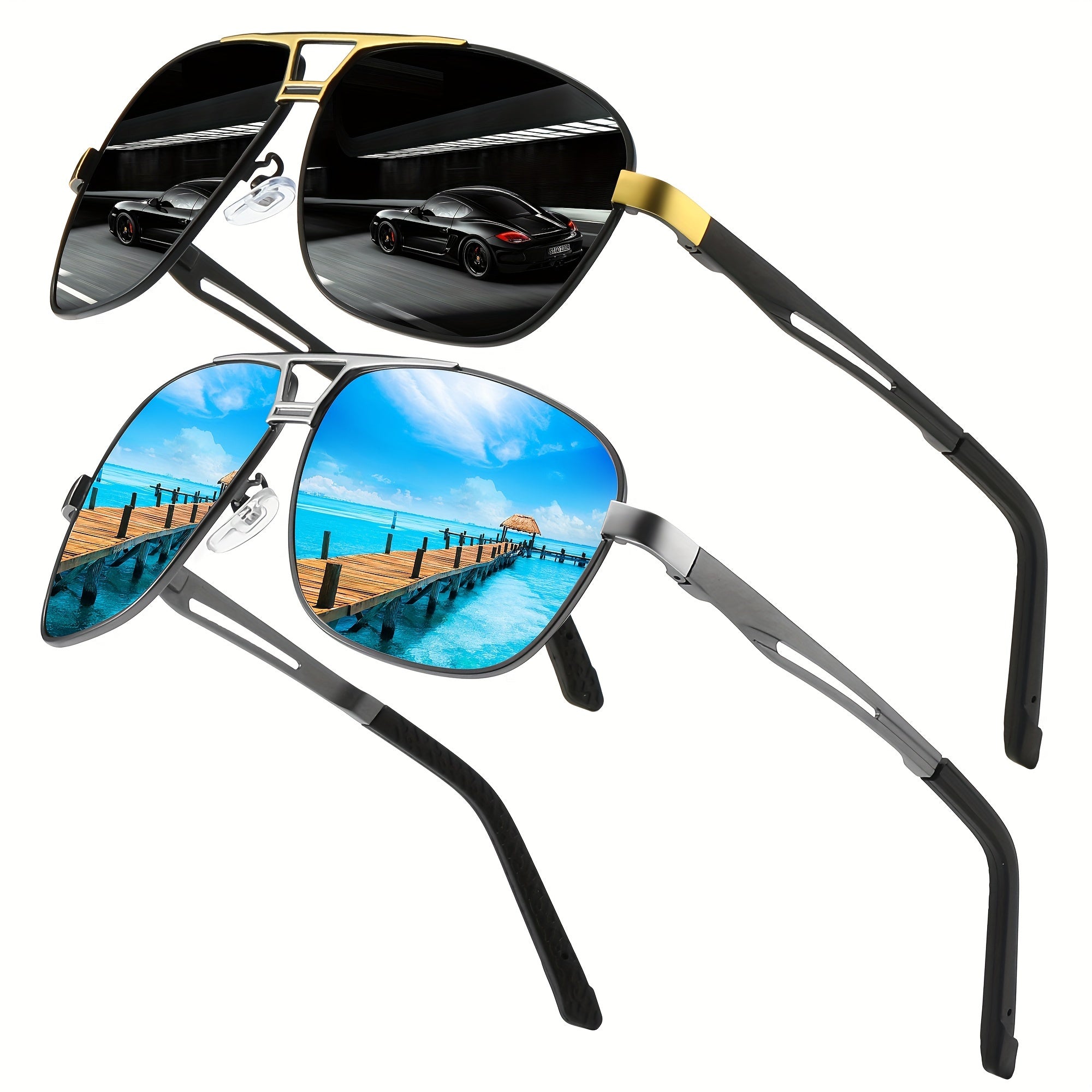 Oval Frame Polarized Sunglasses for Men Women UV Protection Travel Outdoor