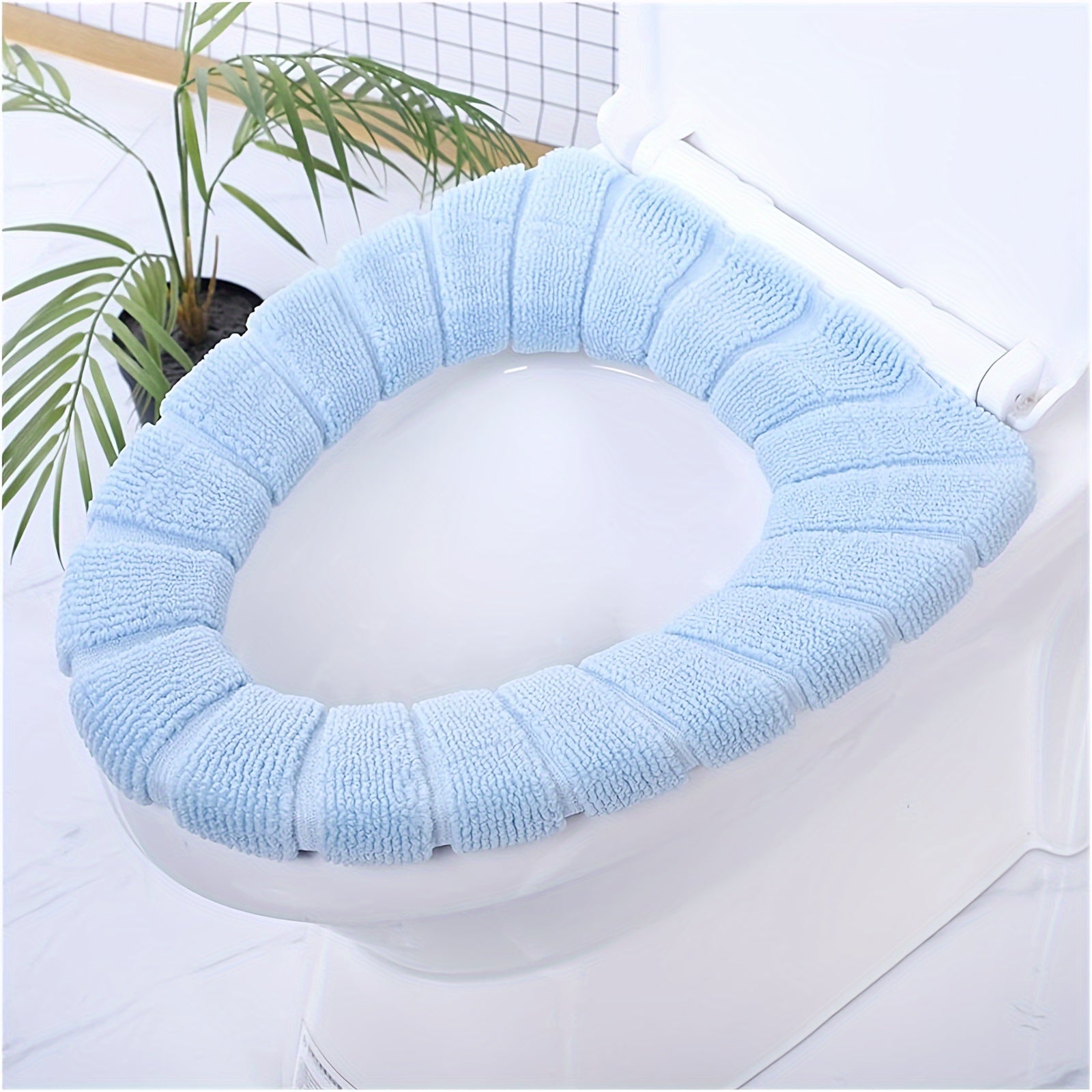 Unisex Plush Warm Toilet Seat Cover Adjustable Soft Machine Washable