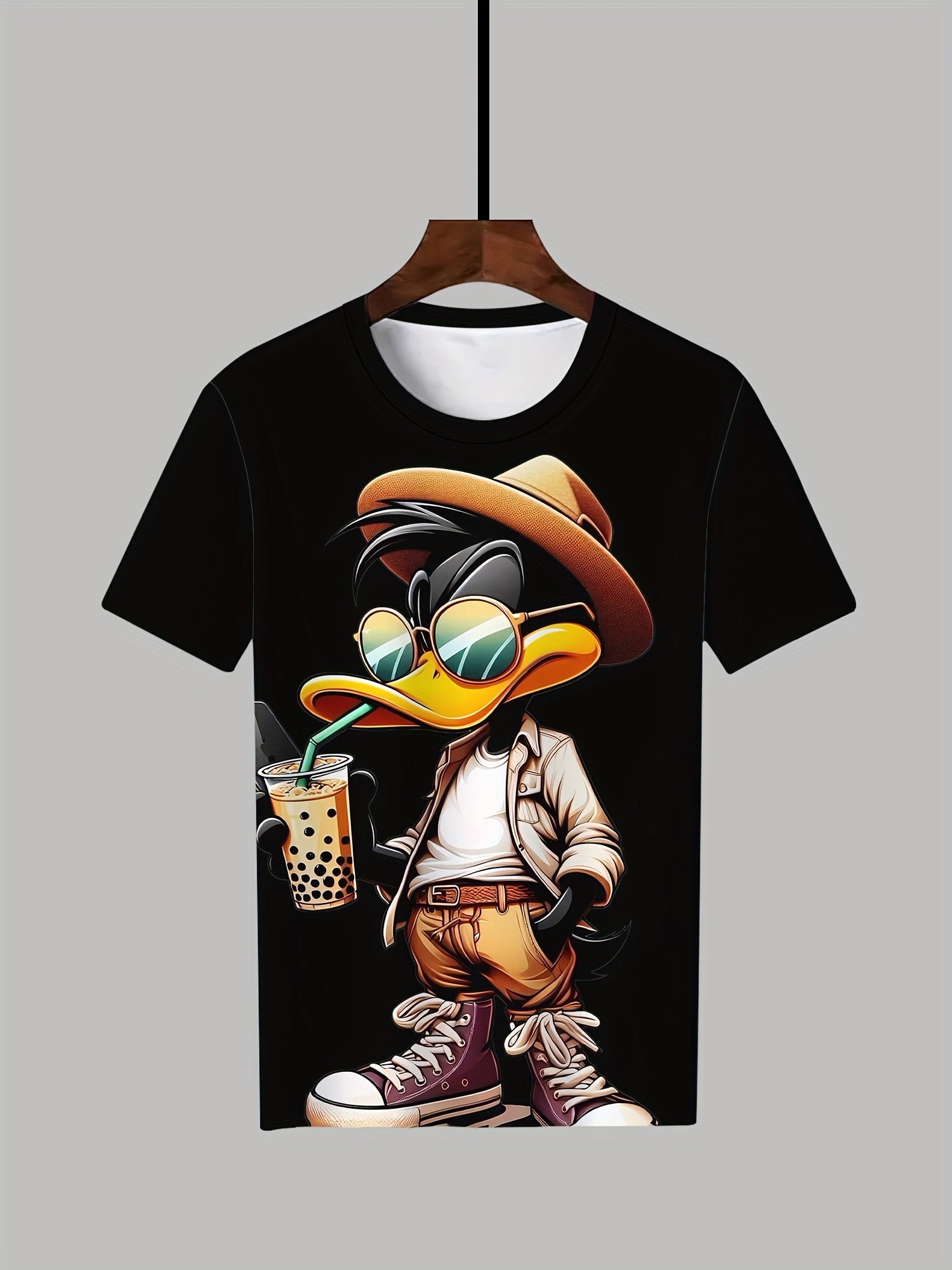 Plus Size Anime Character Graphic T-Shirt for Men Polyester Short Sleeve Casual Summer Knit Top