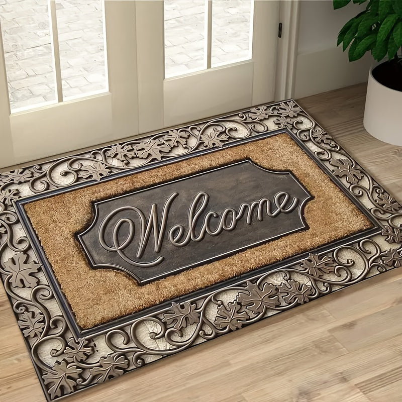 Welcome Home Doormat with Abstract Line Pattern, Durable, Various Sizes