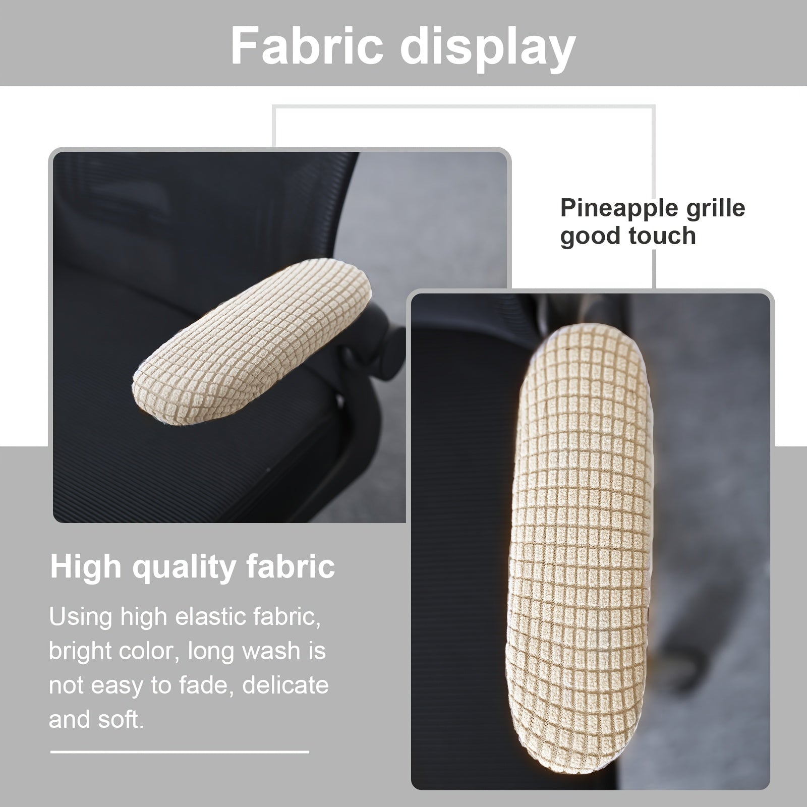 2-Pack Stretchable Polar Fleece Armchair Slipcovers Elastic Band Machine Washable