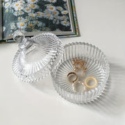 Retro shisha zargarlik buyumlarini saqlash bankasi, qopqog' bilan, aksessuarlarni tartibga solish uchun