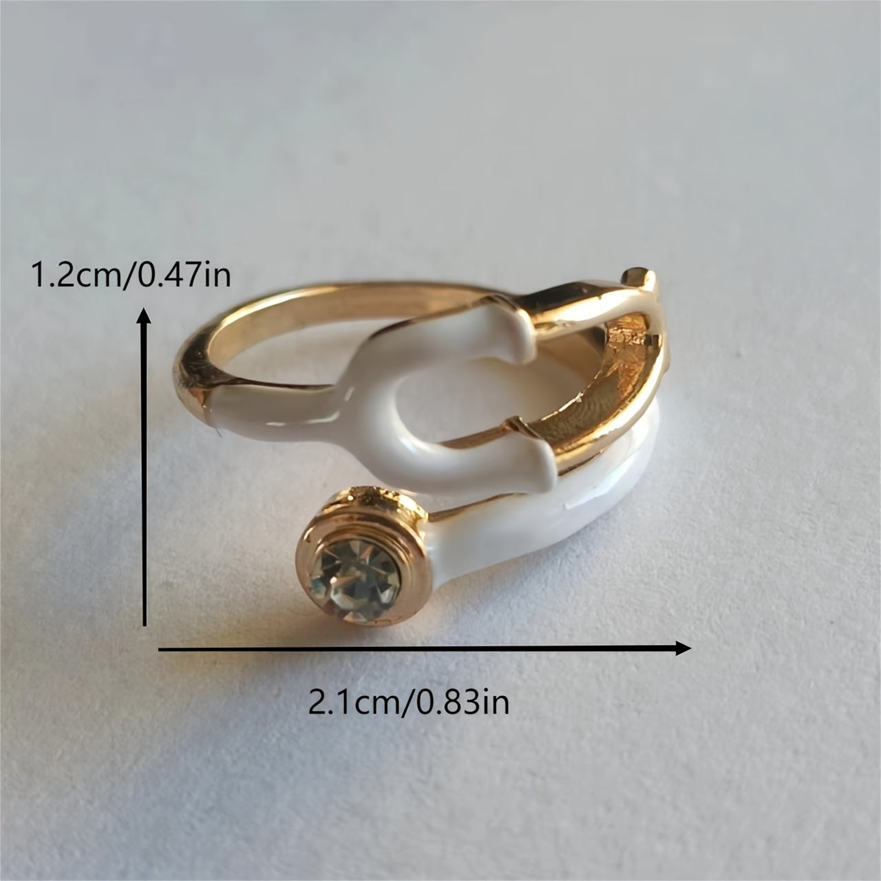 Men's Medical Jewelry Stethoscope Ring White and Gold Alloy Stylish Gift