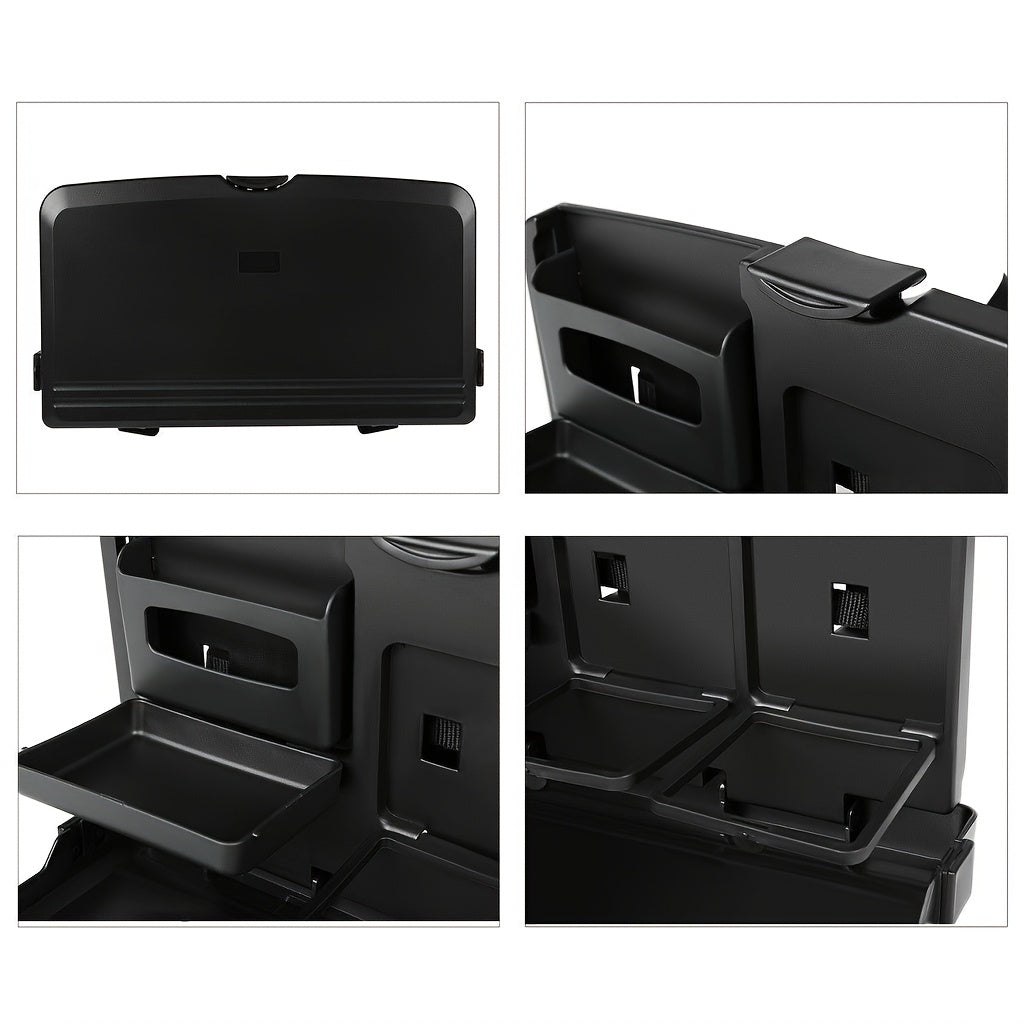 Универсальный органайзер для заднего сиденья автомобиля с складным подносом и держателями для стаканов