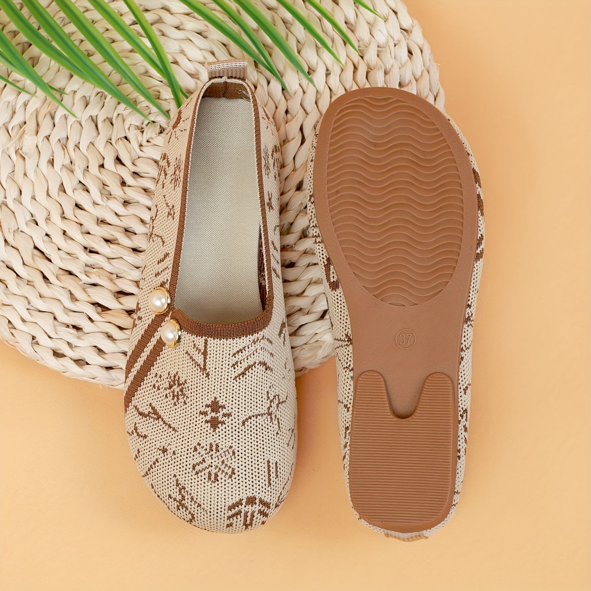 Women's Lace-Up Flats Breathable Fabric Slip-On Shoes Spring Season