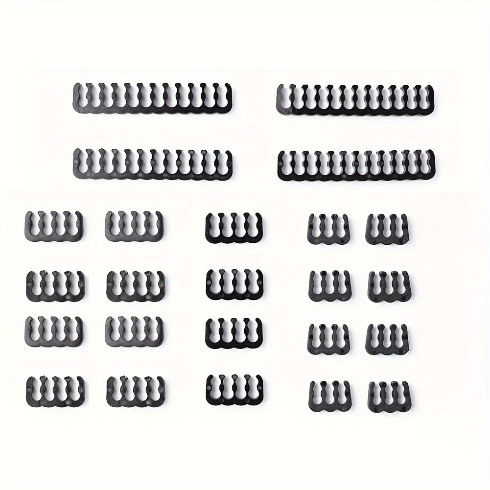 Akril kabellarni boshqarish kliplar to'plami, uy ofisida quvvat kabellarini va simlarni tartibga solish uchun