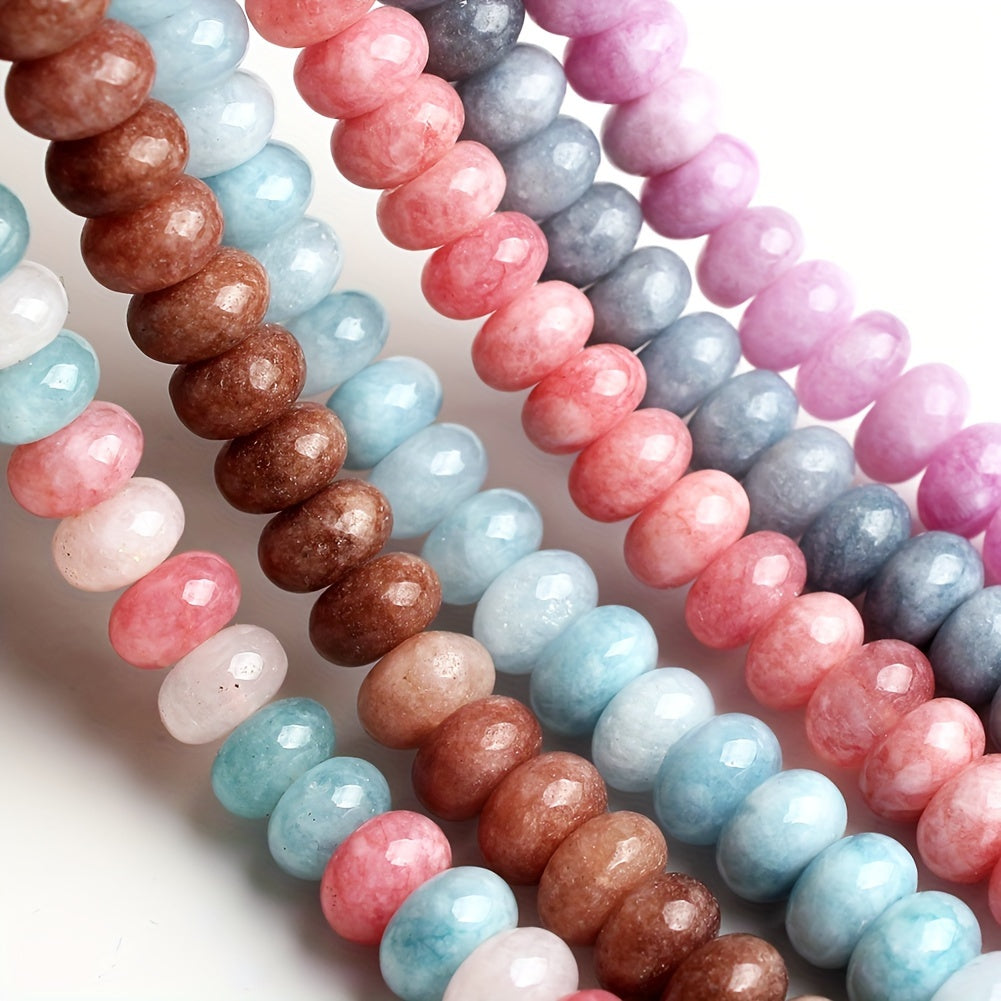 Natural Stone Beads 5x8mm Oval Aquamarine and Angelite Spacer Beads for Jewelry Making 70 Pieces