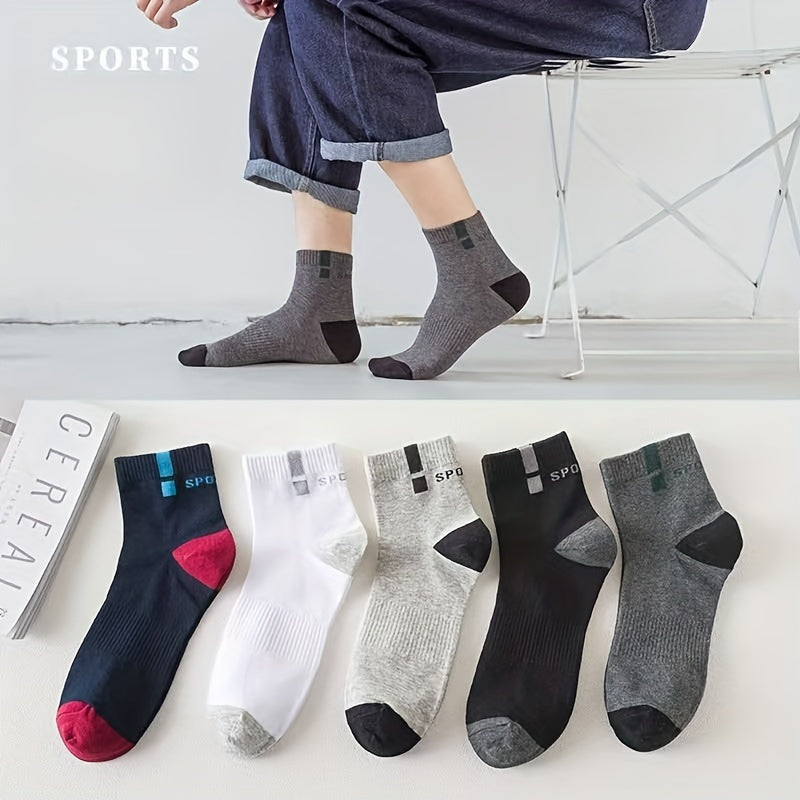 Men's Athletic Socks Moisture-Wicking Polyester Blend Breathable Sports Socks for Running and Outdoor Activities