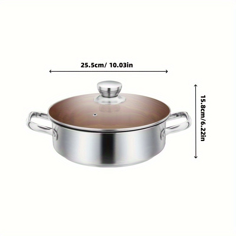 Stainless Steel Soup Pot 10 Inch with Lid and Dual Handles for Broth and Cooking