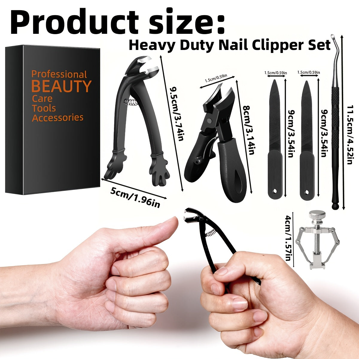 Heavy Duty Toenail Clippers for Seniors with Thick Nails Curved Blade Set of 6