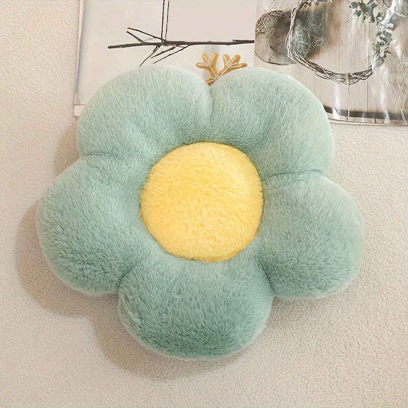 Flower Plush Pillow for Bedroom Sofa Decor with Fruit Embroidery 1 Pc