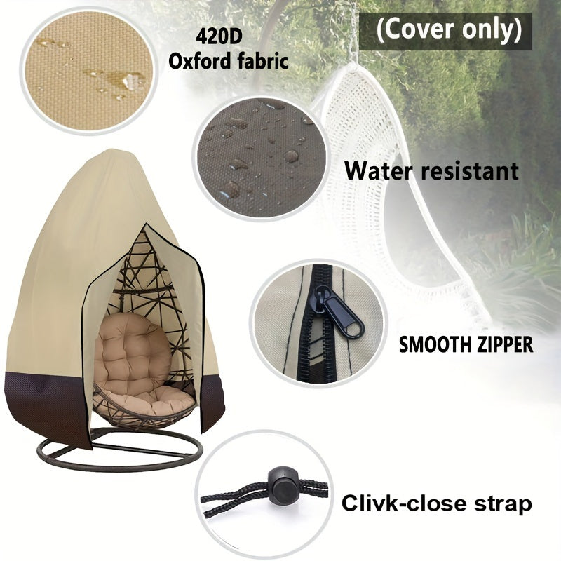 All-Season Polyester Hanging Chair Cover with Zipper and Drawstring Adjustable Fit