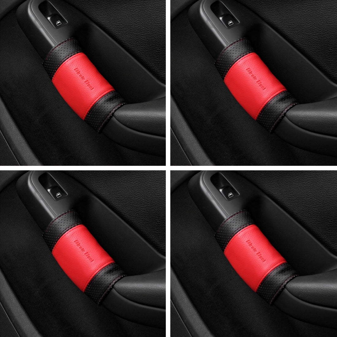 Car Door Handle Covers Leather Texture Grip Four Doors Universal