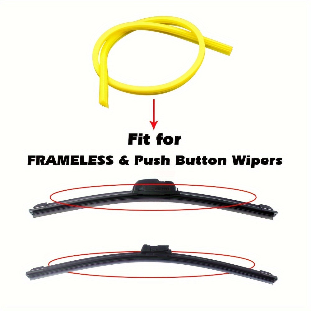 Silicone Wiper Blade Refills 2 Pack for Frameless Windshield Wipers 6mm