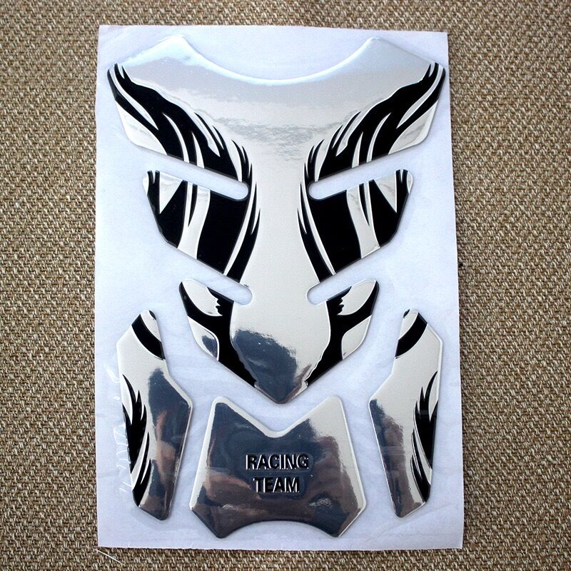 Motorcycle Oil Drum Mat Sticker Fishbone 3D Protective Cover Decorative Flame